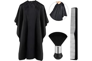 JANYUN Professional Barber Cape with Neck Duster Brush, Hair Cutting Cape and Hairdressing Comb, Salon Accessories For Men an