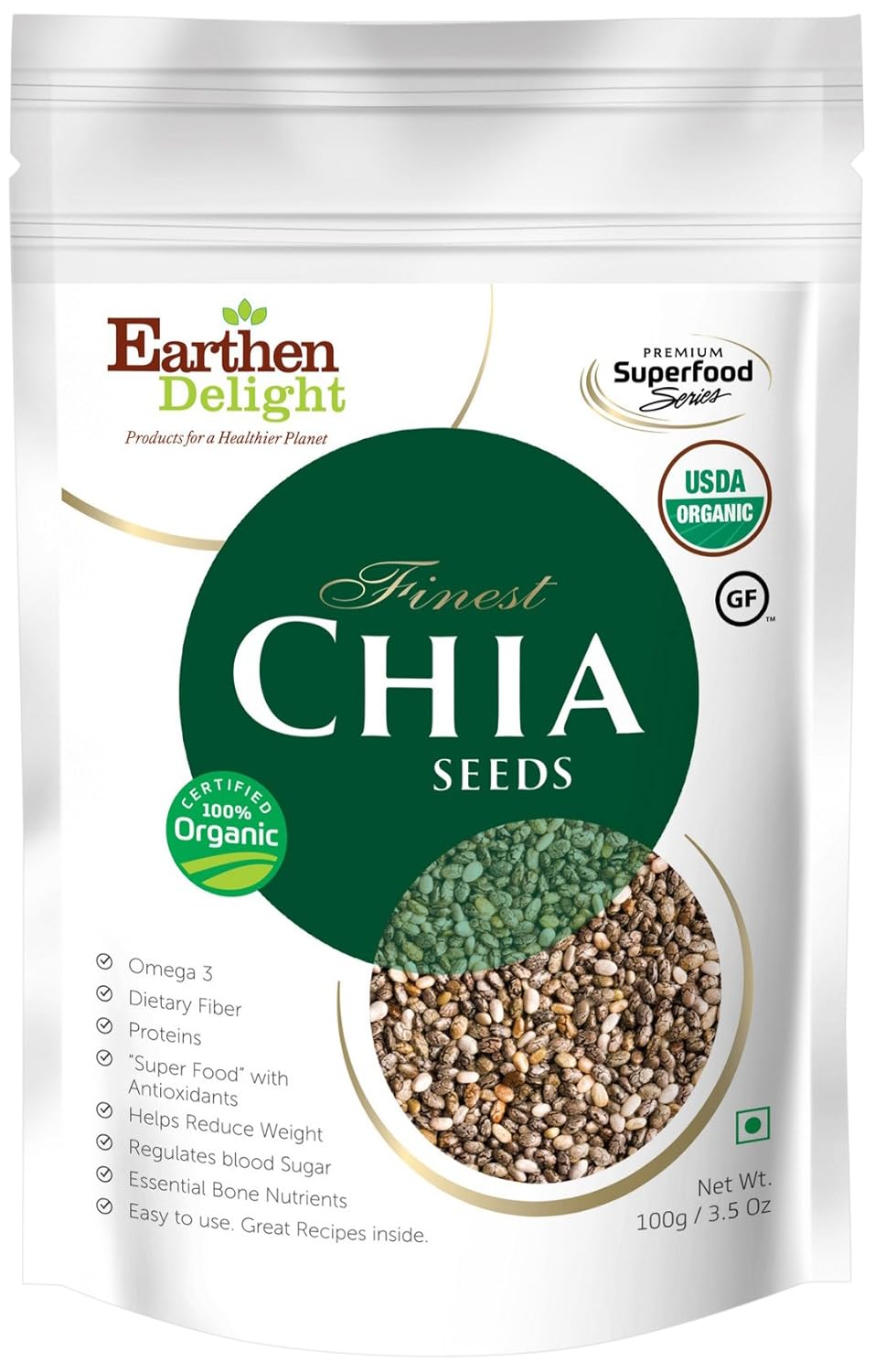 Earthen Delight Chia Seeds, 100g Amazon.in Grocery & Gourmet Foods