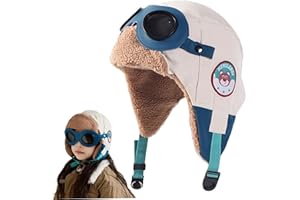 Ckuakiwu Trapper Hat for Kids, Winter Warm Trapper Hat with Ear Flaps, Sunglasses & Fleece Lined, Cute Winter Hats for Boys