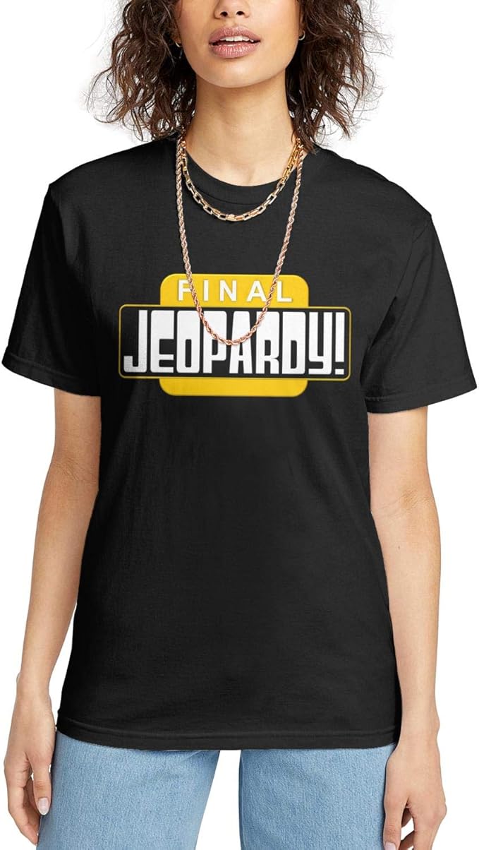Printed JeopardyGame Shirts Tee Women Cotton Round Neck Tops Amazon.ca Clothing & Accessories