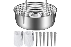 AIRBANK 2 Set Cotton Candy Mesh and Clip Stabilizer Kit, 8 Pcs Clips for Cotton Candy Supplies, Reusable Candy Making Accessories Compatible Cotton Candy Machine Bowl White