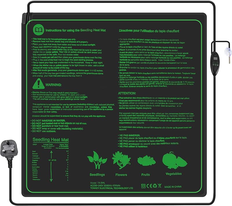 Hyindoor Seedling Heat Mat with Digital Thermostat 20.75" x 20.75"