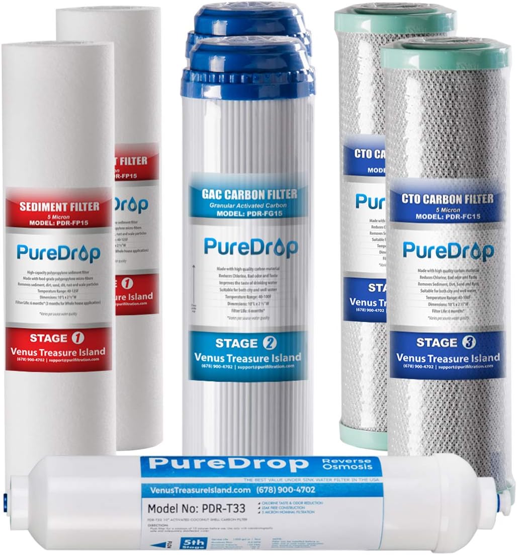 PureDrop PDR-F7RO Replacement Water Filter Pack, White