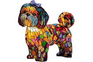 XWNGDAFEVF New Dogs Series Art Night Light Retro LED Resin Table Lamps Portable Home Decor for Dog Lover (Shih Tzu)