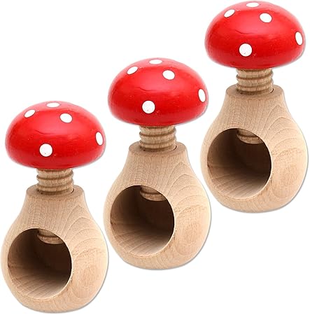 Dekohelden24 Set Di 3 Schiaccianoci In Legno Di Faggio Naturale Molto Solido Fungo Rosso Amazon It Casa E Cucina