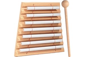 AEMROVI 7-Tone Hand Chime with Mallet - Handheld Percussion Instrument with Mallet for Mindfulness, Yoga, Classroom Management and Focus Training
