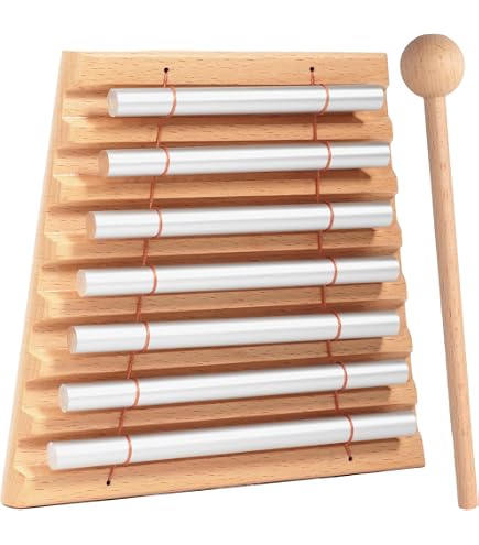 Amazon.com: Kyuionty 7 Tone Hand Chime, Wood Base Percussion with