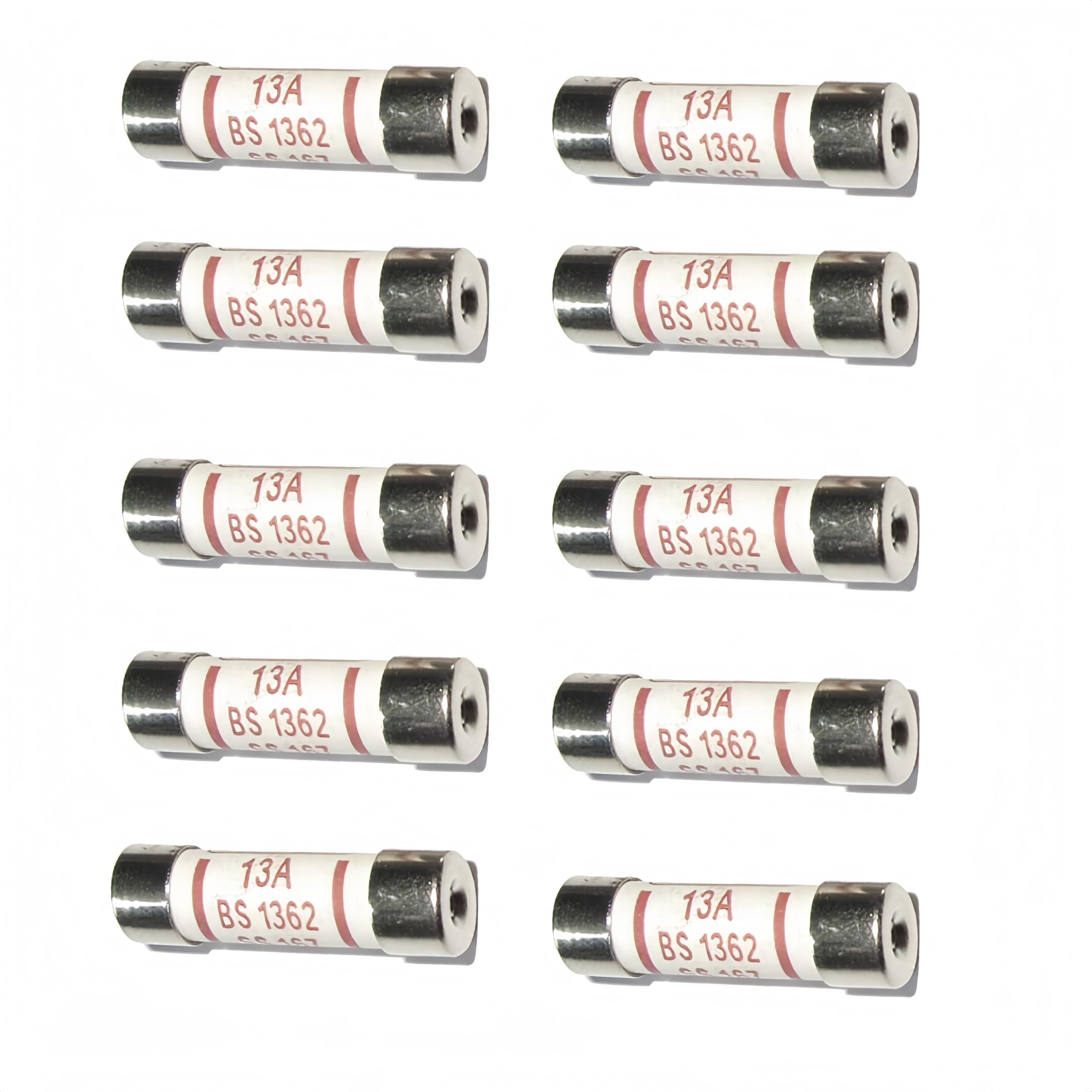 10 Pcs Electrical Ceramic Fuse Domestic Household Mains Plug Cartridge Fuses Holders 13A