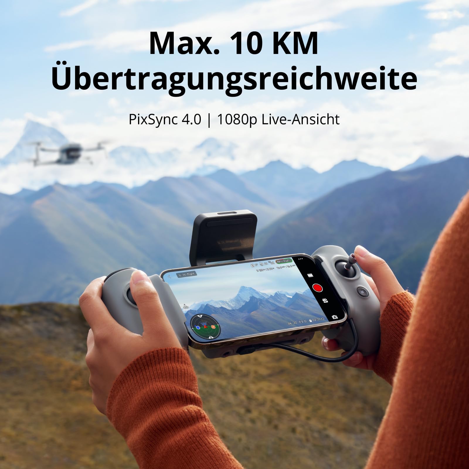 Potensic ATOM 2 GPS Drohne mit Kamera, 4K HDR-Video, 8K Foto, 10KM Übertragung, < 249g, 3-Achsen-Gimbal, AI-Folgen/AI-Nacht/QuickShots/Vertikale Aufnahmen, 3 Akkus 96 Min. Flugzeit, C0, für Erwachsene 4