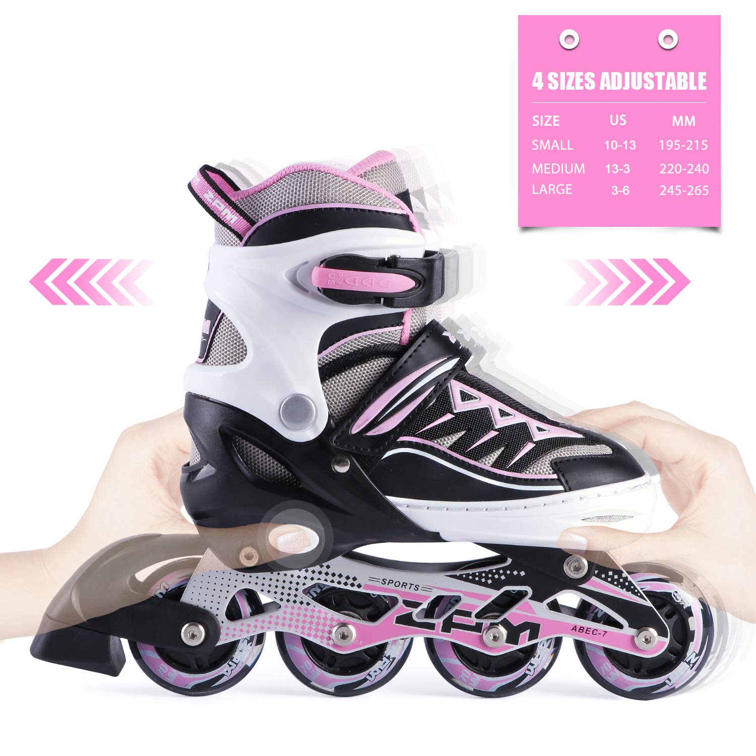 Pm sports. Роликовые коньки inline-Skates l. Раздвижные роликовые коньки Xiaomi Smart Skates р. l, розовый.