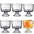 ALMOXVYE 6 Pack 10 Oz Glass Dessert Bowls, Footed Trifle Bowls Crystal Glass Ice Cream Cups for Ice Cream, Fruit, Pudding, Snack