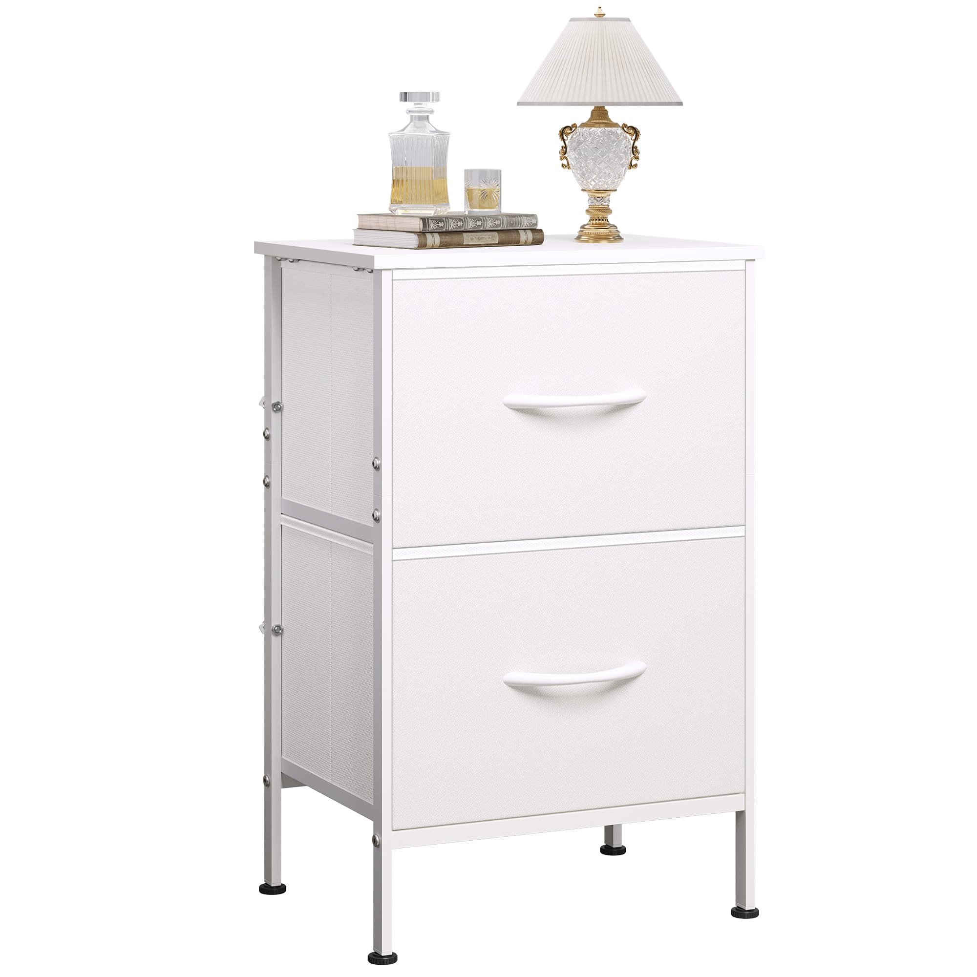 Photo 1 of *MISSING PARTS - See Clerk Notes*
WLIVE White Night Stand, Small Dresser with 2 Drawers & Wooden Top, Nightstand with Fabric Bins, Bedside Table End Table for Bedroom, Closet, Entryway, College Dorm, White