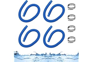 AOOLBIC Pool Pump Replacement Hose for Above Ground Pools compatible with Intex Filter Pump 607, 637, 330GPH, 530GPH, 1,000GPH 59” Long 1.25" Diameter Filter Pump Hose With 2 Clamps (4 Pack)