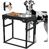 Sunmeyke Elevated Dog Bowls, Adjustable Stainless Steel Bowls for Large, X/XL, Medium, Small Sized Dogs, Nonslip, 2 in 1