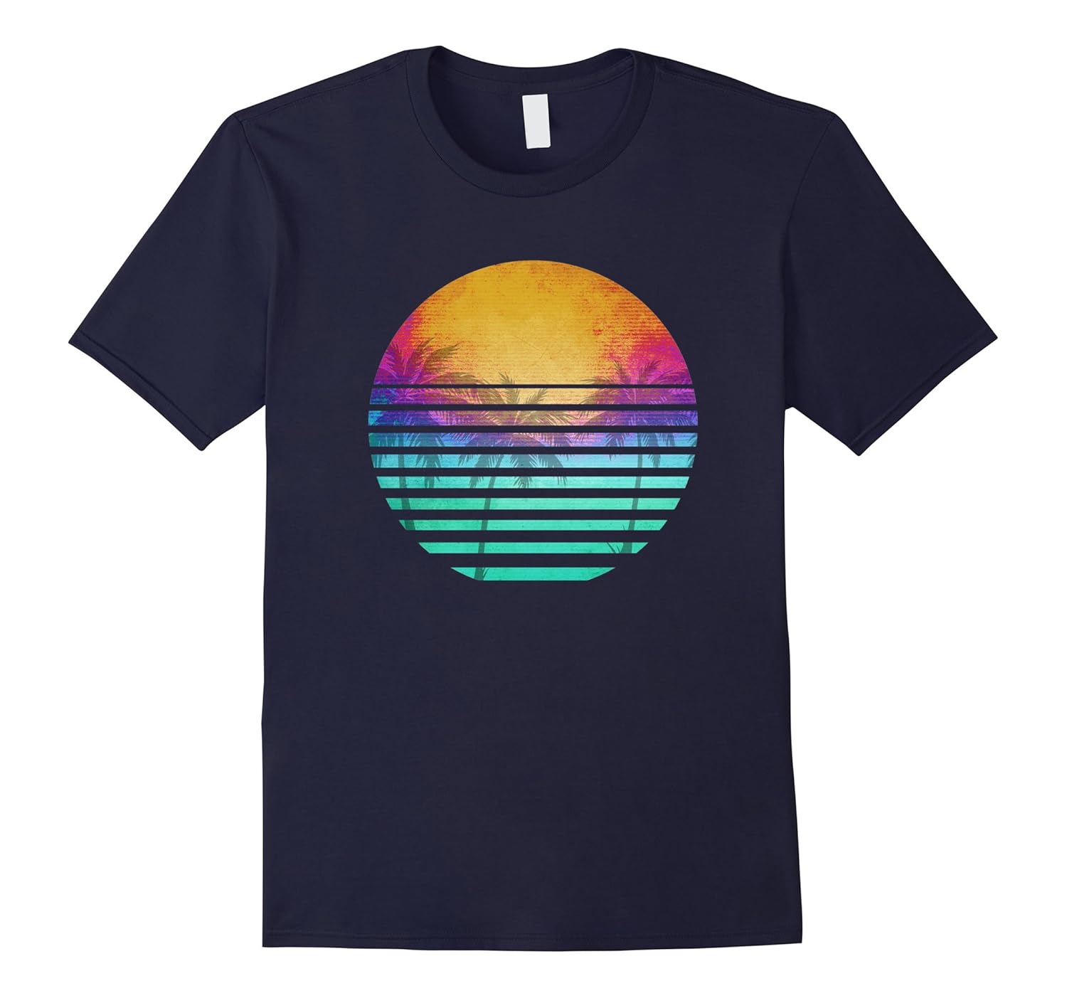 Cool Totally rad Sunset 80's retro t-shirt-Rose