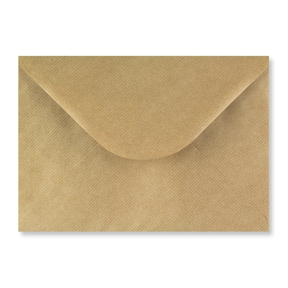 C5 Coloured Envelopes for A5 Greeting Cards Wedding Invitations & Crafts (162x229mm) Pack of 26 (Brown Ribbed)