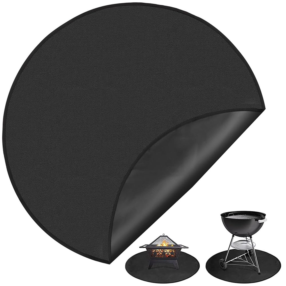 JOAASU Fire Pit Mat, 36 Inch Round Fireproof Mat, Fire Mat for Fire Pit, Fireproof BBQ Mat, Fire Pit Mat for Decking, BBQ Mat Floor Protector for Decking, Floor, Grass, Patio, Garden, Camping, BBQ