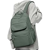 School Backpack for Women Men Cute Backpack for College Students Lightweight High School bag for Teens Girls Boys Waterproof Casual Daypacks Bookbag(Green)