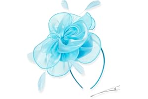 AQOKKA Women Fascinators Hats Kentucky Derby Flower Fascinators with Headband and Clip Tea Party Headwear for Women and Girls