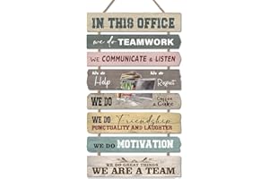 CHDITB in This Office Wall Decor Office Wooden Sign Motivational Wall Signs Set of 8(2.5”X12”) Wooden Wall Hanging Office Cub