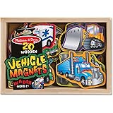 Melissa & Doug Wooden Vehicle Magnets In A Box (20 pieces)