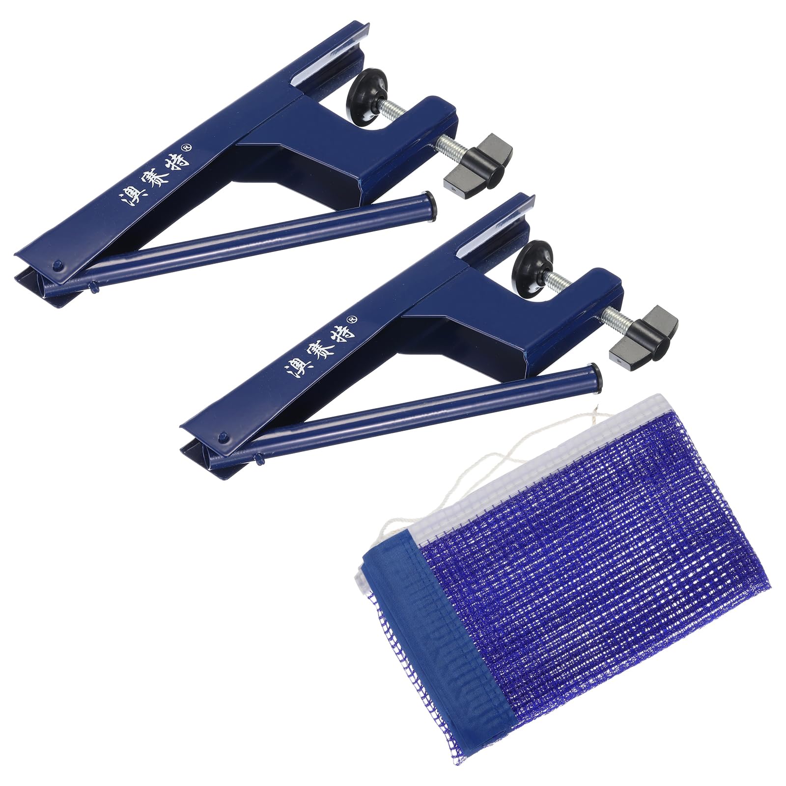 PATIKIL 6 Feet Collapsible Table Tennis Net and Post Set, Portable Ping-Pong Mesh Net Adjustable Post Up to 1.96-inch for Training Competition, Black Blue