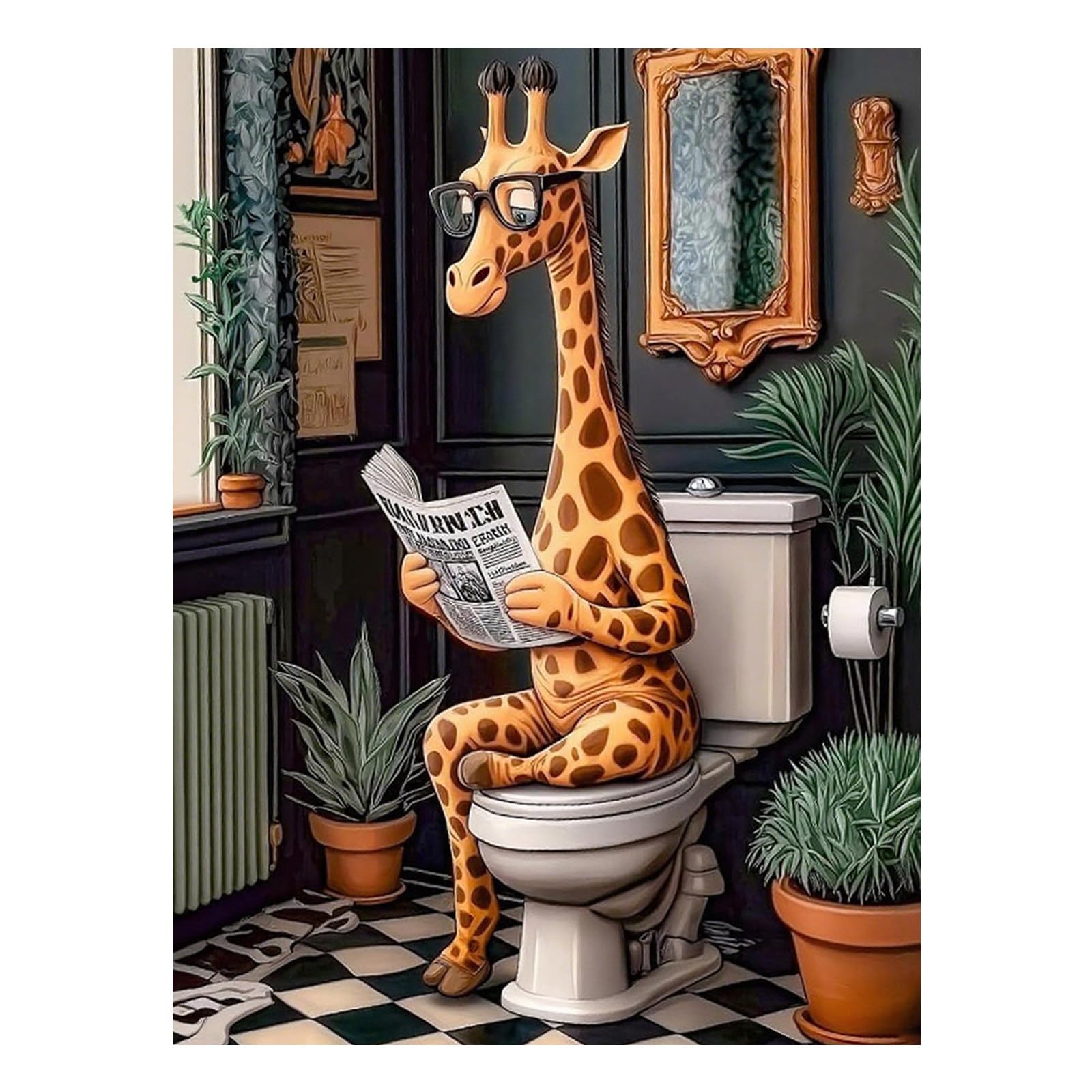 Mafenr Art Giraffe Paint by Numbers for Adults, Giraffe Paint by Numbers, Painting by Numbers Canvas for Gifts and Wall Decorate 12x16 Inch/30x40 CM — image 1