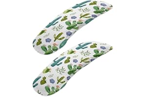 Wanzuoeng Office Chair Arm Covers - Cactus Printed, Removable, Stretch Washable Armrest Protectors for Computer Chairs, 2Pcs/Set