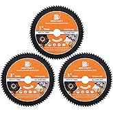 HSS Circular Saw Blade 3inch - BRSCHNITT 3pcs 72T 10mm Bore Cutting Discs for Wood, Copper, Aluminum, Plastic and Soft Metal