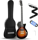 Donner Full Size LP Guitar Starter Kit Sunburst 39 Inch with Bag Strap Cable