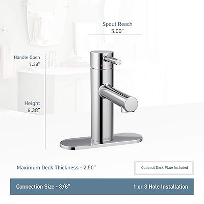 Buy Moen 6190bg Align One Handle Modern Bathroom Faucet With Drain Assembly And Optional Deckplate Brushed Gold Online In Indonesia B07n9dyvyc