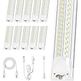 Super Bright 100W 5000K 15000LM 8FT Led Shop Lights 10-Pack For Garage Shop | Linkable 8' Led Shop Light Fixtures For Upgrades Garage Shop Workshop Warehouse Lighting Warehouse Metal Workshop Farm Barn