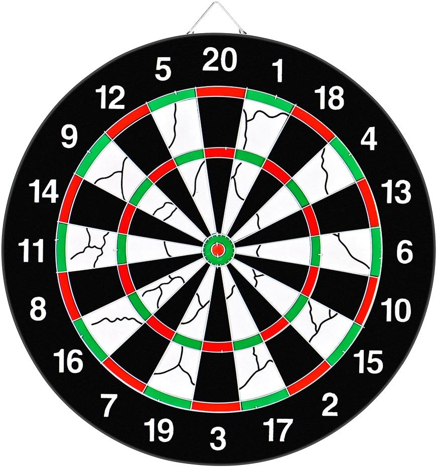TechSmile Dartboard Dartscheibe 46 cm Durchmesser mit 12 Dartpfeile ...