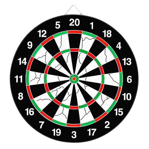 TechSmile Dartboard Dartscheibe 46 cm Durchmesser mit 12 Dartpfeile