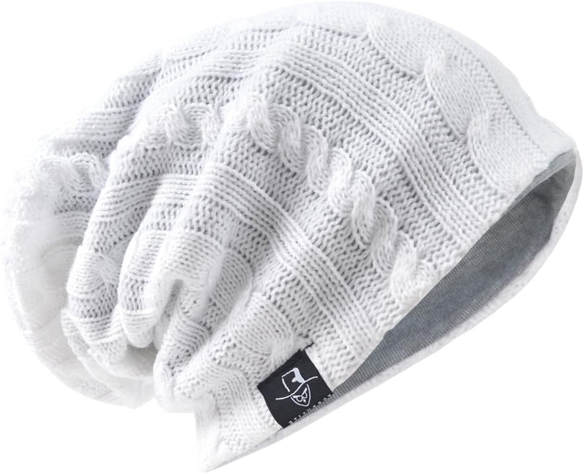 HISSHEMen's Slouch Slouchy Beanie Oversize Summer Winter Skull Cap N010