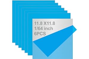 TELLYOUWIN 6Pack 5052 H32 Aluminum Sheet Metal 11.81 x 11.81x1/64”Aluminum Sheets Flat Plain Plate Panel Aluminum Sheet Plate Finely Polished, Plate Finely Polished and Deburred(Sliver)