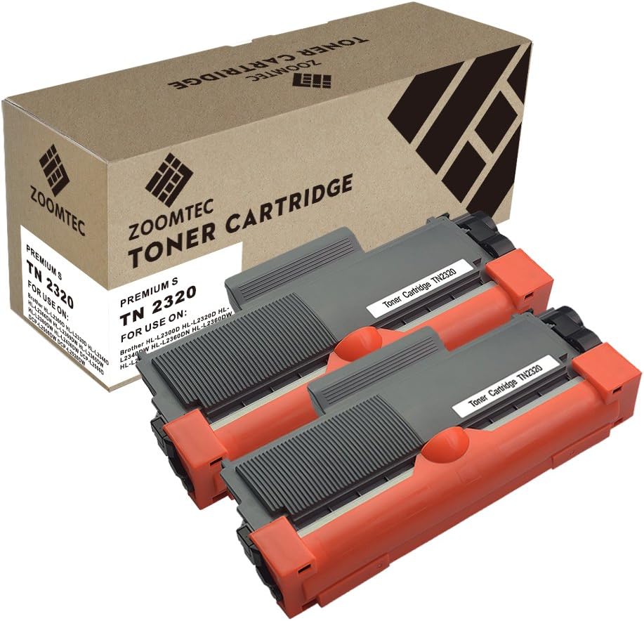 ZOOMTECCompatible TN2320 TN2310 Toner Cartridge Work with Brother HL-L2300D HL-L2320D HL-L2340DW HL-L2360DN HL-L2360DW HL-L2365DW HL-L2380DW HL-L2430DW DCP-L2500D DCP-L2500DW DCP-L2520DW ( 2 Black )