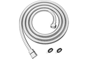 JOMOO Shower Hose, 99 Inch Extra Long Flexible Stainless Steel Handheld Shower Hose Extension with Brass Insert and Nut, EPDM Inner Tube, Anti-Kink Chrome Shower Head Hose Replacement