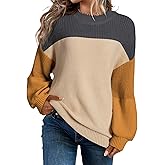 Dokotoo Women's Casual Long Sleeve Sweaters Loose Crewneck Knit Solid Pullover Sweater Jumper Tops