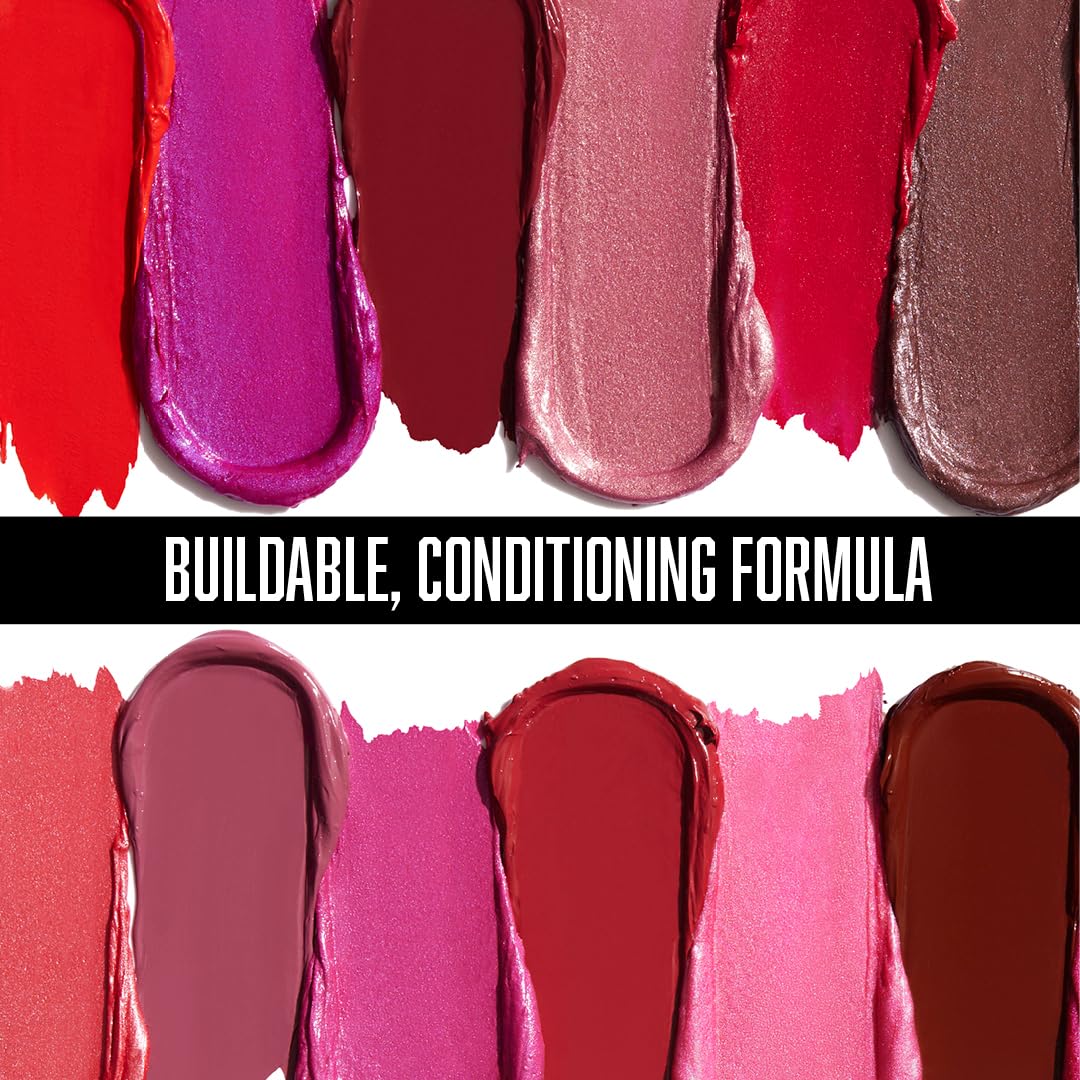 wet n wild Silk Finish Lipstick, Hydrating Rich Buildable Lip Color, Formulated with Vitamins A,E, & Macadamia for Ultimate Hydration, Cruelty-Free & Vegan - Cherry Frost