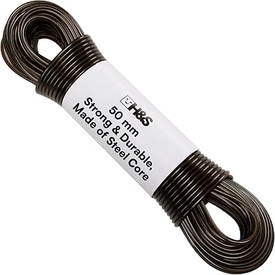 H&S 50m Steel Core Washing Line Rope PVC Cover Strong Durable Outdoor