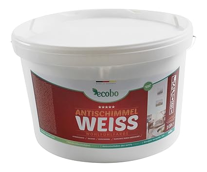 10l ecobo ANTI SCHIMMEL Weiss Wohnraumfarbe Innenfarbe Atmungsaktiv Deckend
