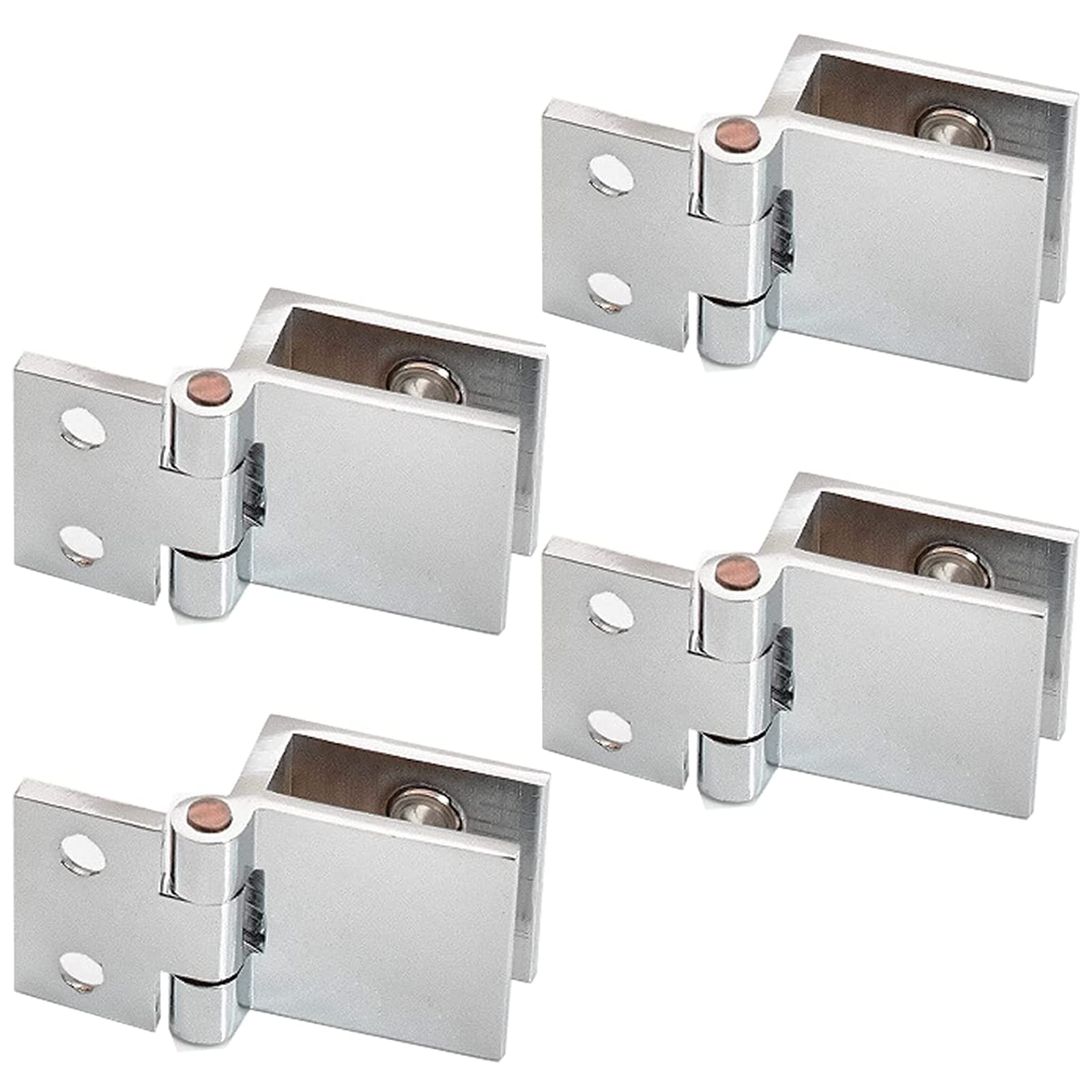 inherited 4pcs Glass Door Pivot Hinge Kit, Shower Glass Door Adjustable Clamp, Hinge Adaptive 5-8mm Glass for Bathroom Shower Glass Door Cupboard