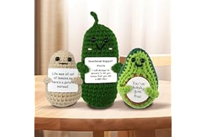 EZKNOTIFY Funny Positive Crochet Potato Emotional Support Gifts for Women Men, Knitted Cute Dolls for Friends, Colleagues, relatives, children, Parties, Birthdays Desk Home Decor (Potatoes Pickle Avocado)