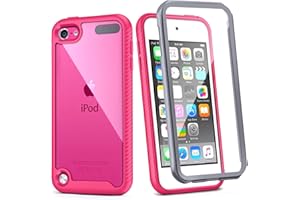 IDweel iPod Touch 7th Generation Case, Shock Absorption Case Build in Screen Protector Heavy Duty Full Protection Shock Resistant Hybrid Cover for iPod Touch 5/6/7th Generation, Rose