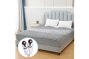 Eydna Electric Mattress Pad King Size 78"x80" with Adjustable 1-10 Hours Timer Auto Off, 6 Heat Setting, Fit Up to 15 Inch Deep Pocket, Machine Washable, Gray