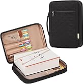 FINDCOZY Bible Cover Case for Women, Large Carrying Church Bag for Biblical Accessories with Shoulder Strap and Handle, Black