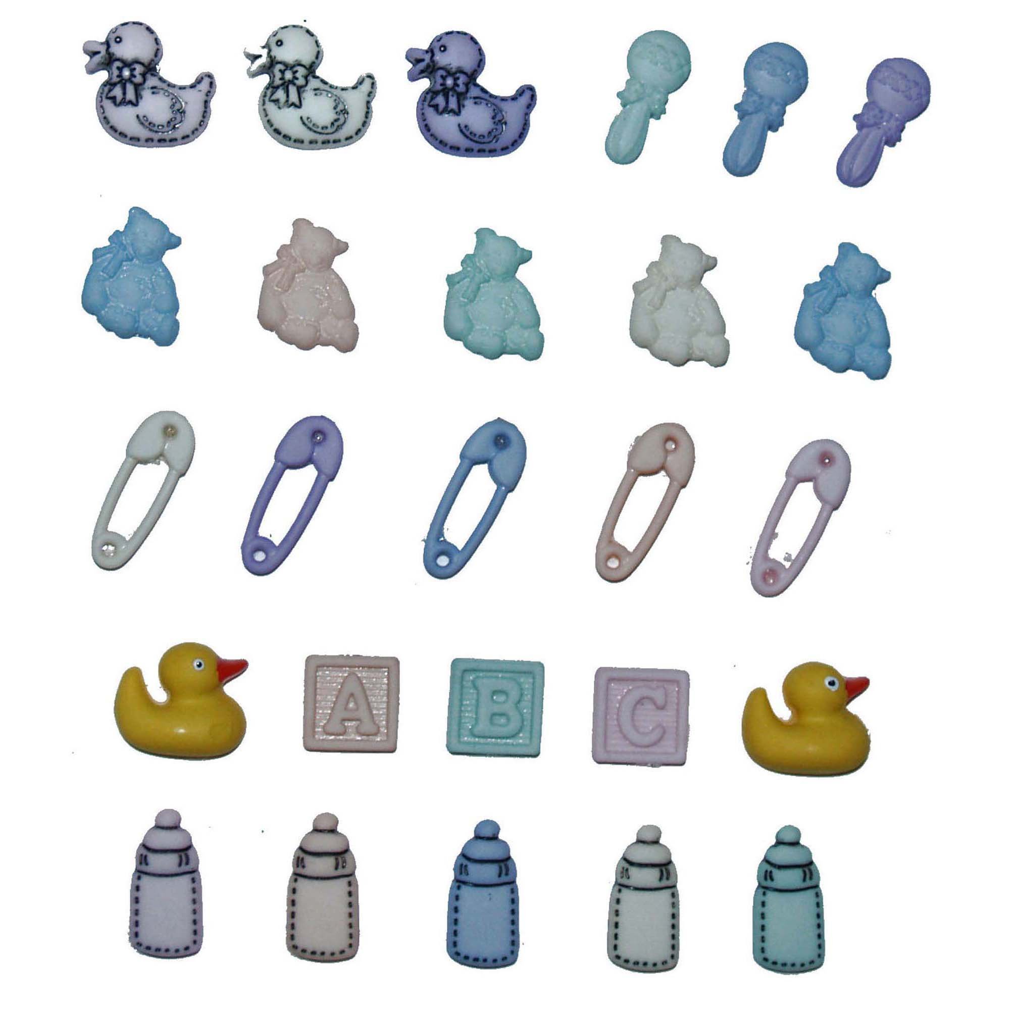 Dress it Up Button Tiny Baby 8 x 7-11 x 9 mm 26 pcs. Multicolour, Multi-Colour, 10 x 8 x 1 cm