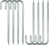 YOUNTHYE 8Pcs 40cm Galvanised Steel Ground Pegs Heavy Duty Tent Stakes view 1