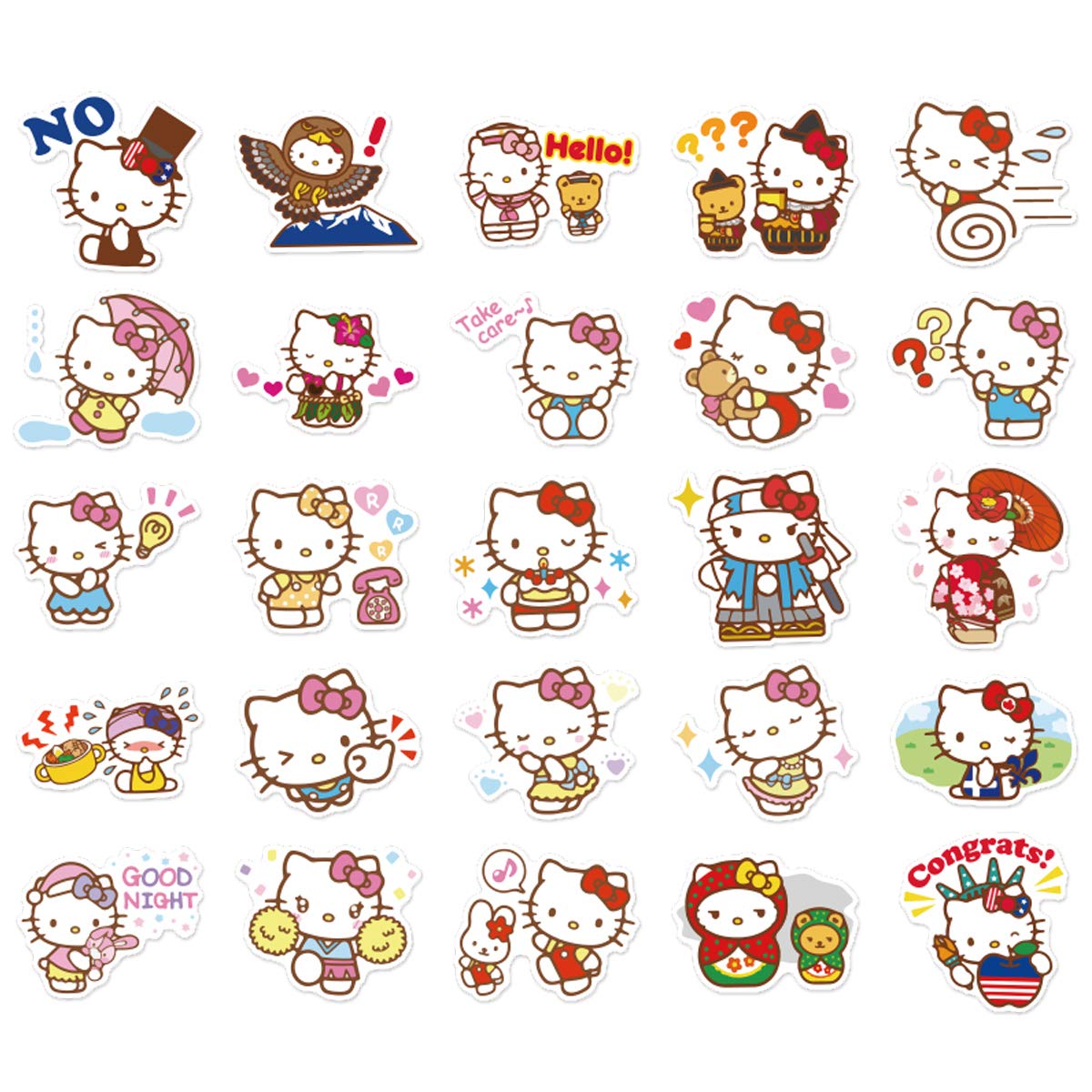100pcs hello kitty stickers japanese sanrio kawaii stickers aesthetic vinyl stickers for water bottles skateboard laptop for kids adults teens waterproof sticker packs buy online 211927261